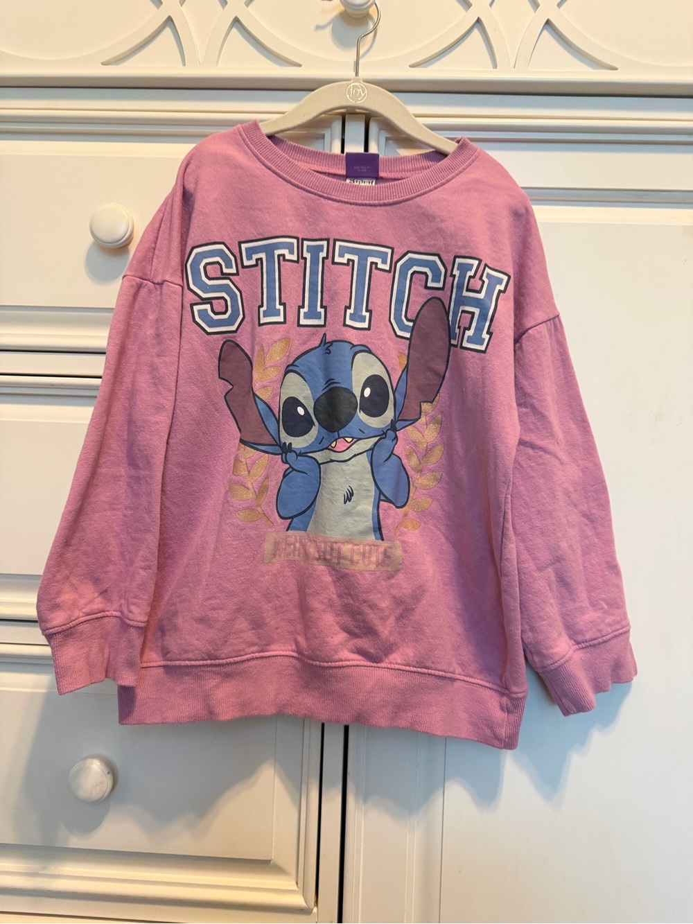 Disney Lavender Stitch Graphic Crewneck Sweatshirt